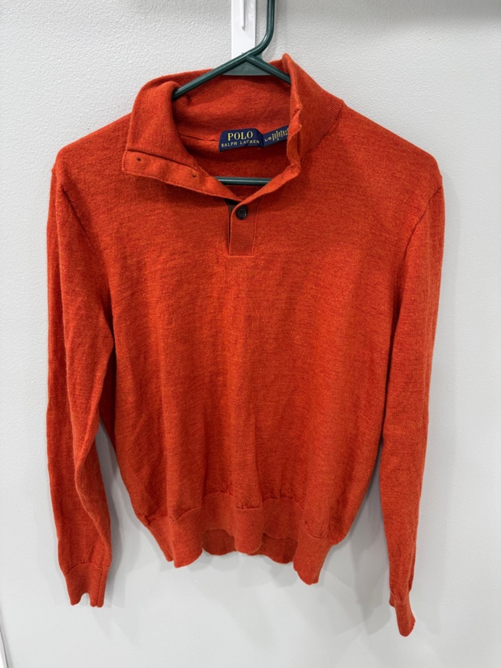 Ralph Lauren Orange Zip-Up Knit Sweater